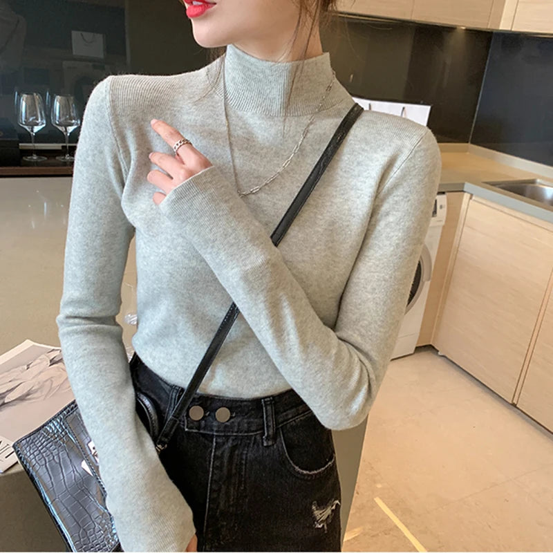 Sweater Women Fashion New Stretch Tops