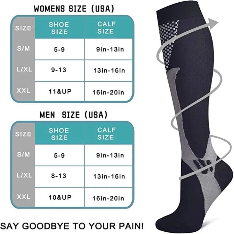 Women Compression Socks For Anti Fatigue Pain Relief 20-30 Black Compression Socks Fit For Sport Socks