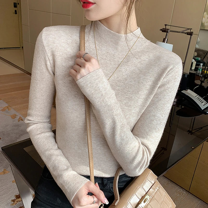 Sweater Women Fashion New Stretch Tops