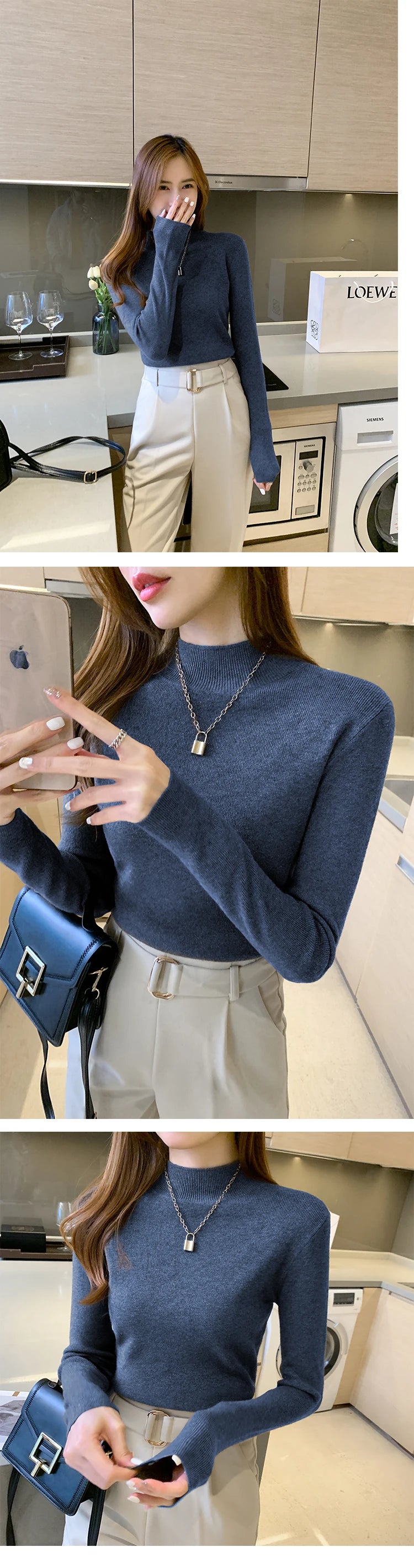 Sweater Women Fashion New Stretch Tops