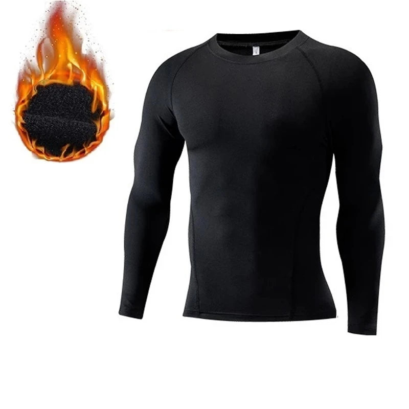 Men Undershirts Thermal Underwear Thin Elastic Compression Fitness For Winter