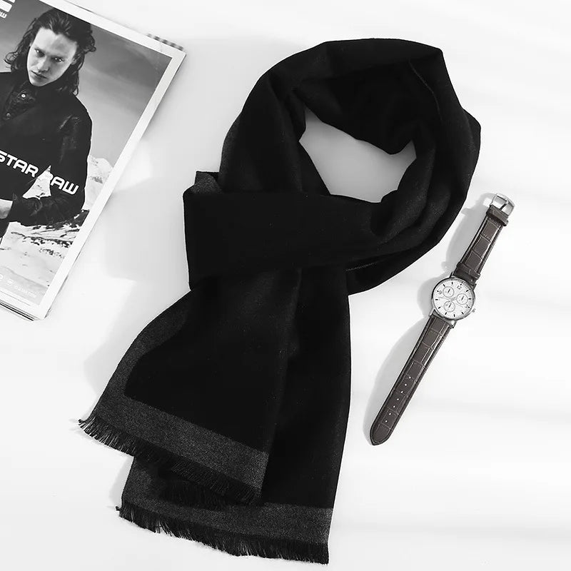 Man Autumn Winter Thick Warm Cashmere Business Long Wraps Boy Classic Shawl Free Shipping muffler