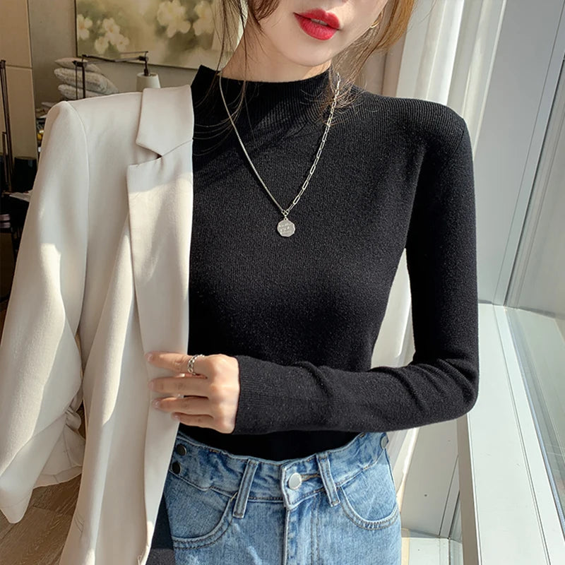 Sweater Women Fashion New Stretch Tops