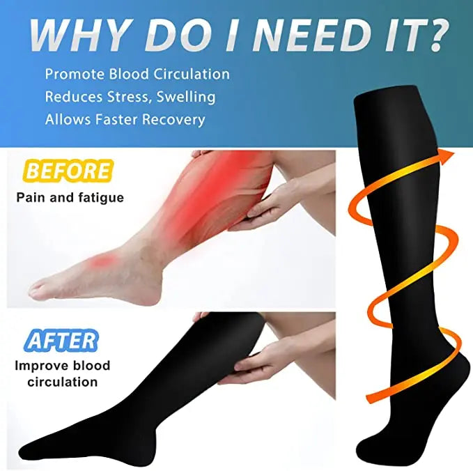 Athletic Compression Crew Socks for Men