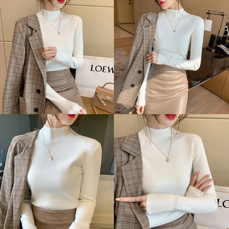 Sweater Women Fashion New Stretch Tops