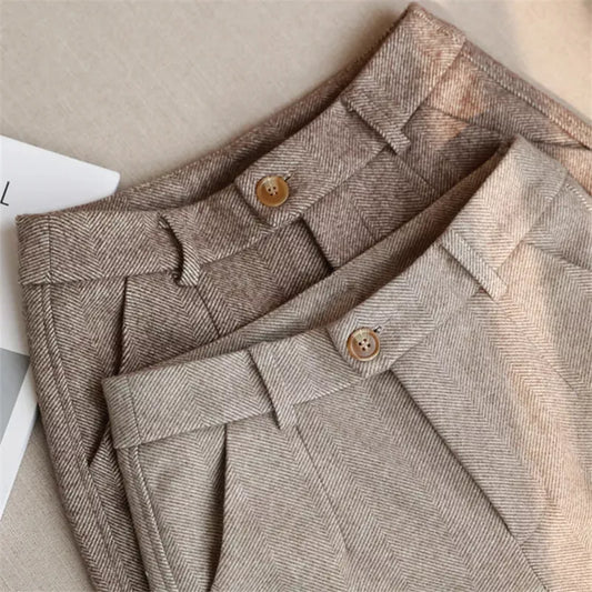 Pants 2024 Autumn Winter High Waisted Casual Suit Pants Office Lady Women Trousers