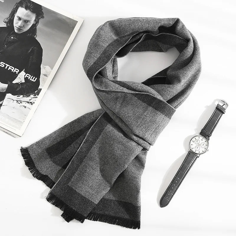 Man Autumn Winter Thick Warm Cashmere Business Long Wraps Boy Classic Shawl Free Shipping muffler