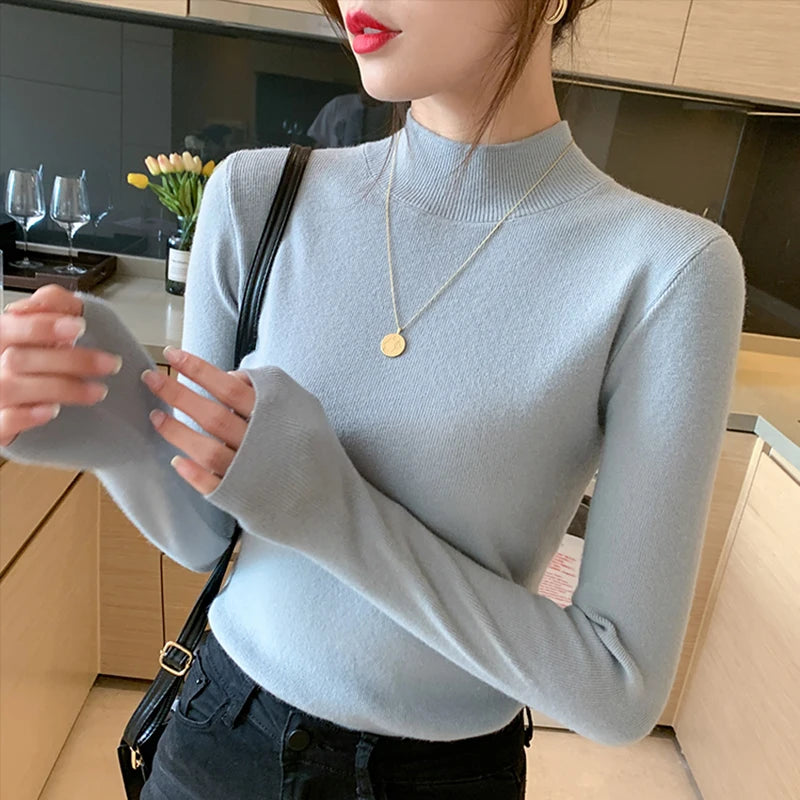 Sweater Women Fashion New Stretch Tops