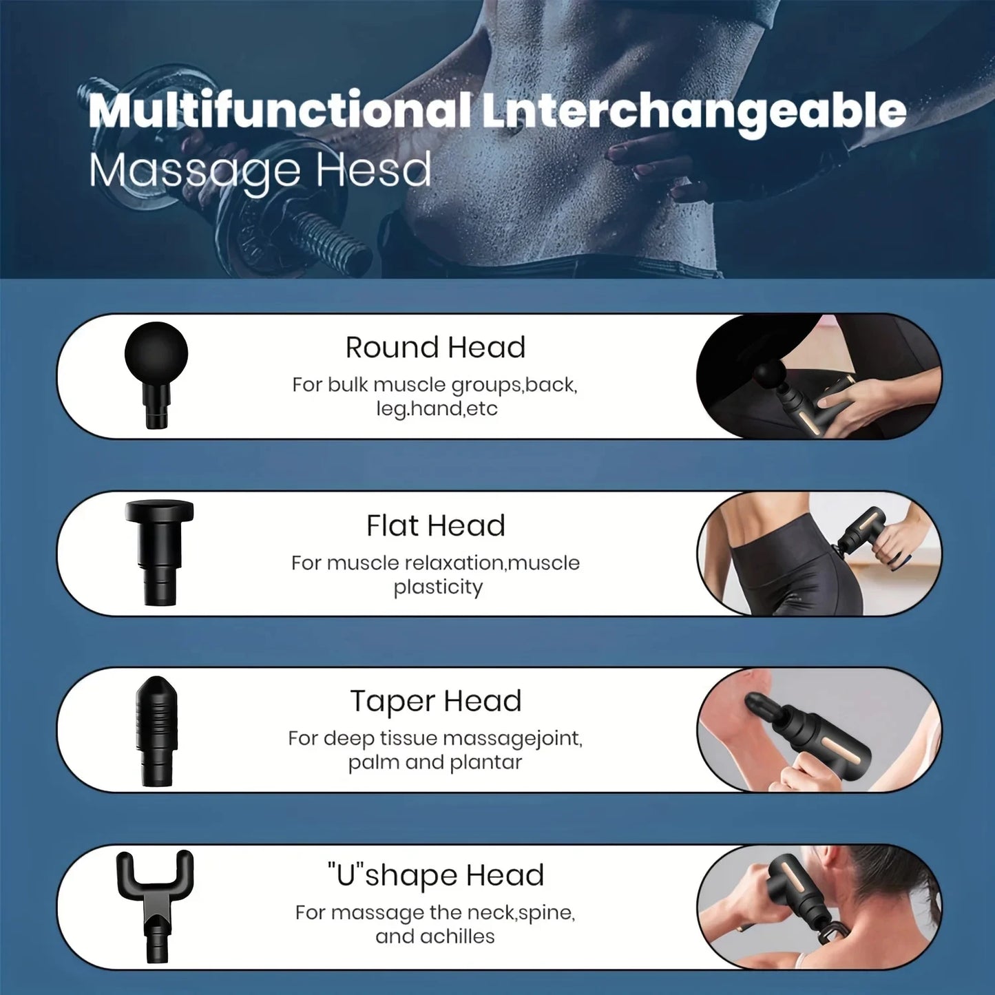 Mini Portable Fascia Massage Gun Electric Percussion Pistol Massager Body