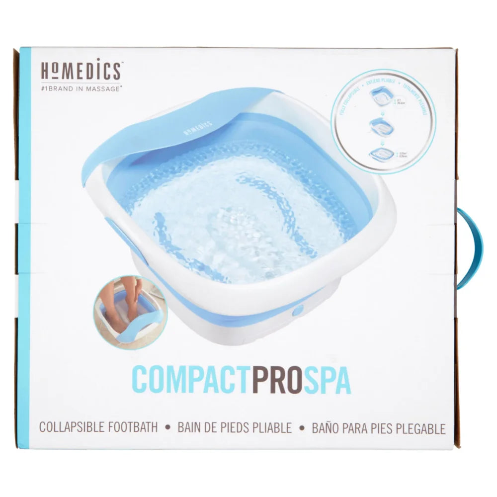 Compact Pro Vibrating Massage Foot Spa - Collapsible, Space Saving, Uses Epsom Salt FB-350