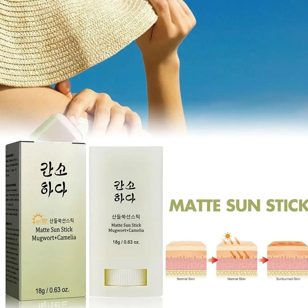 18g Face Body Sunscreen Matte Sun Stick SPF50+ UV Protective Refreshing Hydrating Waterproof Solar Blocker Sunblock Cream