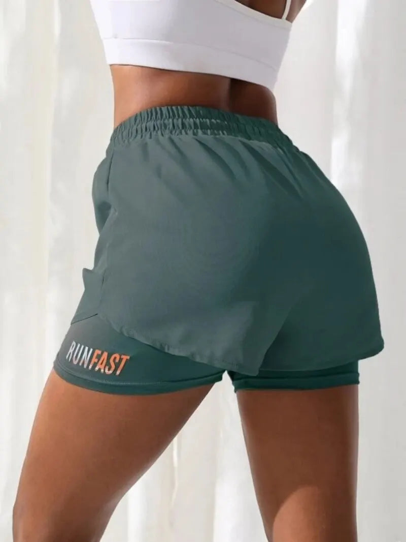 Women's High Rise Yoga Shorts With Elastic Proximity Control Running Shorts