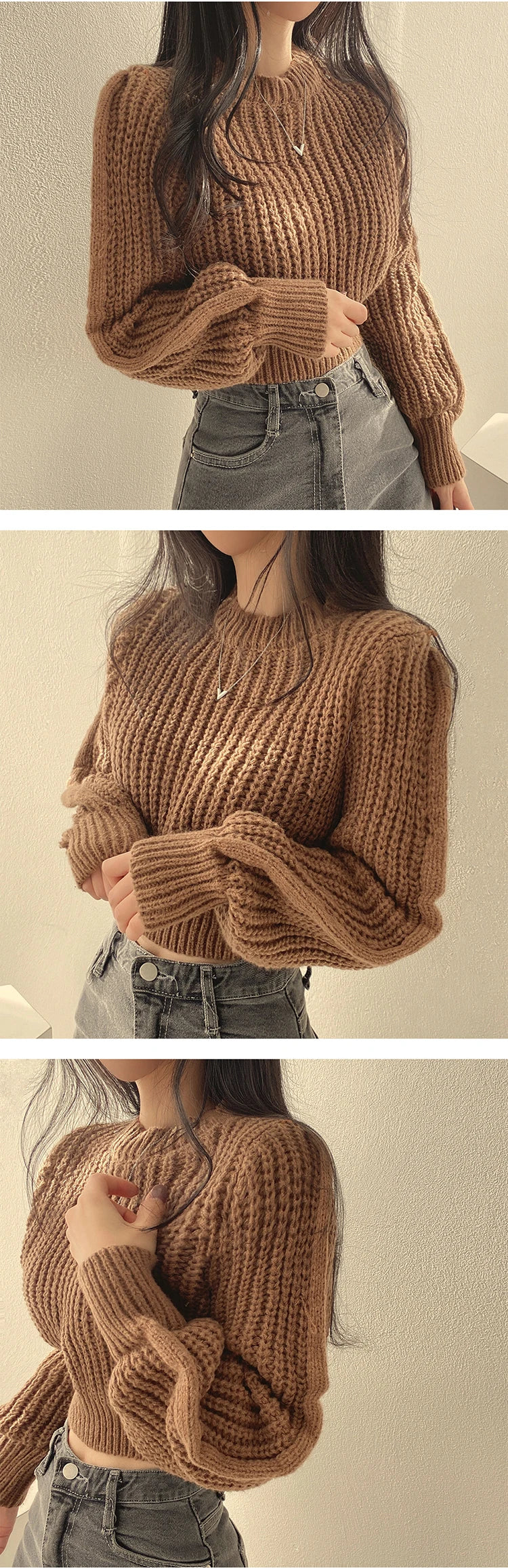 Loose Vintage Long Sleeve Women Sweater Korean Soft Warm Tops