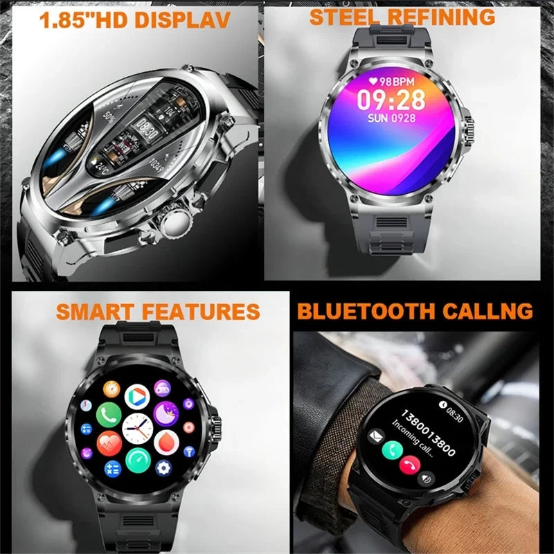 Track Smart Watch Men 1.85-Inch HD Screen Battery Sport Bluetooth Call Smartwatch