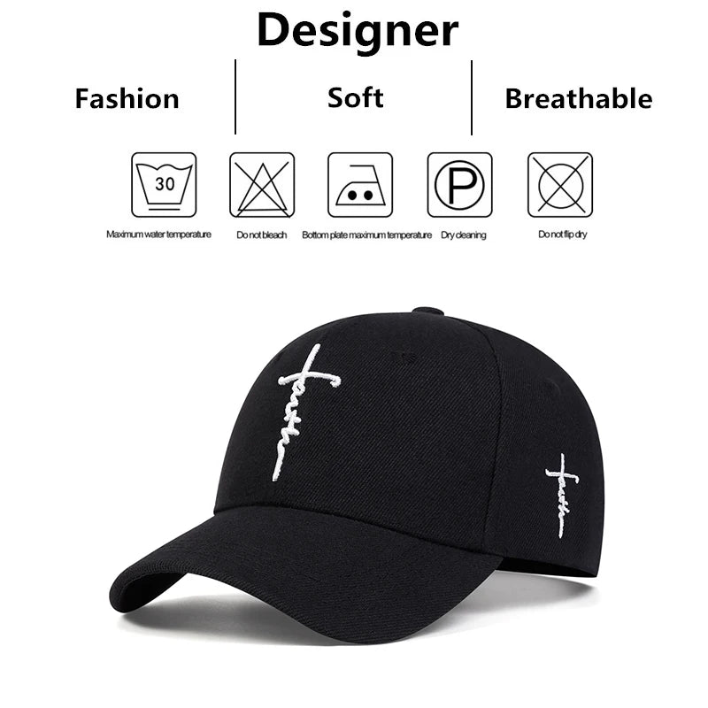 Fashion Faith Embroidery Baseball Cap Men Women Spring Summer Sun Hats