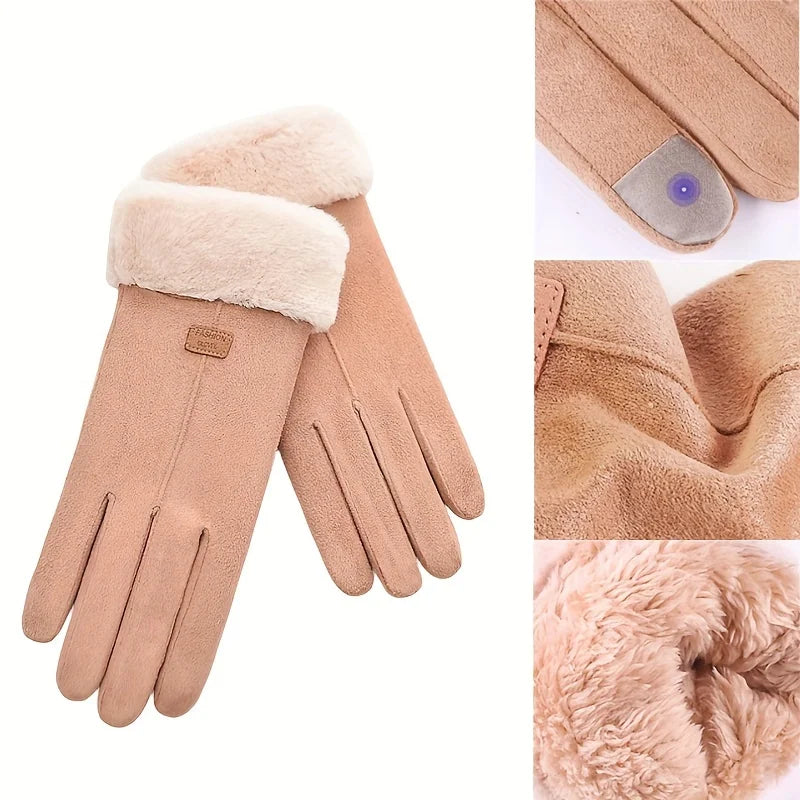 Gloves Fashion Winter Warm Skiing Outdoor Women Gloves Lady Elegant Casual Touch Screen Gloves