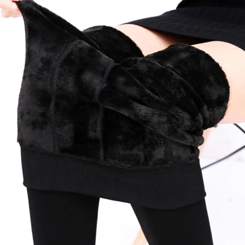 Leggings Women High Waist Thick Velvet Legging Fashion Solid