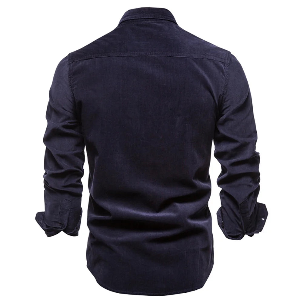 Men's Shirt Business Casual Fashion Solid Colour Men Shirts Autumn Slim Shirt Men