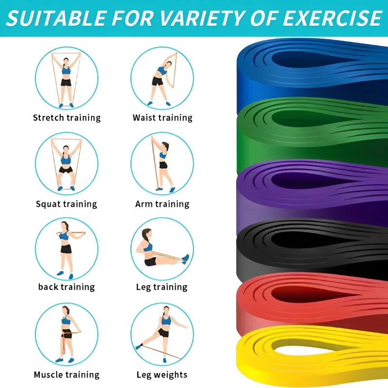 Workout Pilates Latex Resistance Band Exercise Elastic For Sport Strength Pull Up