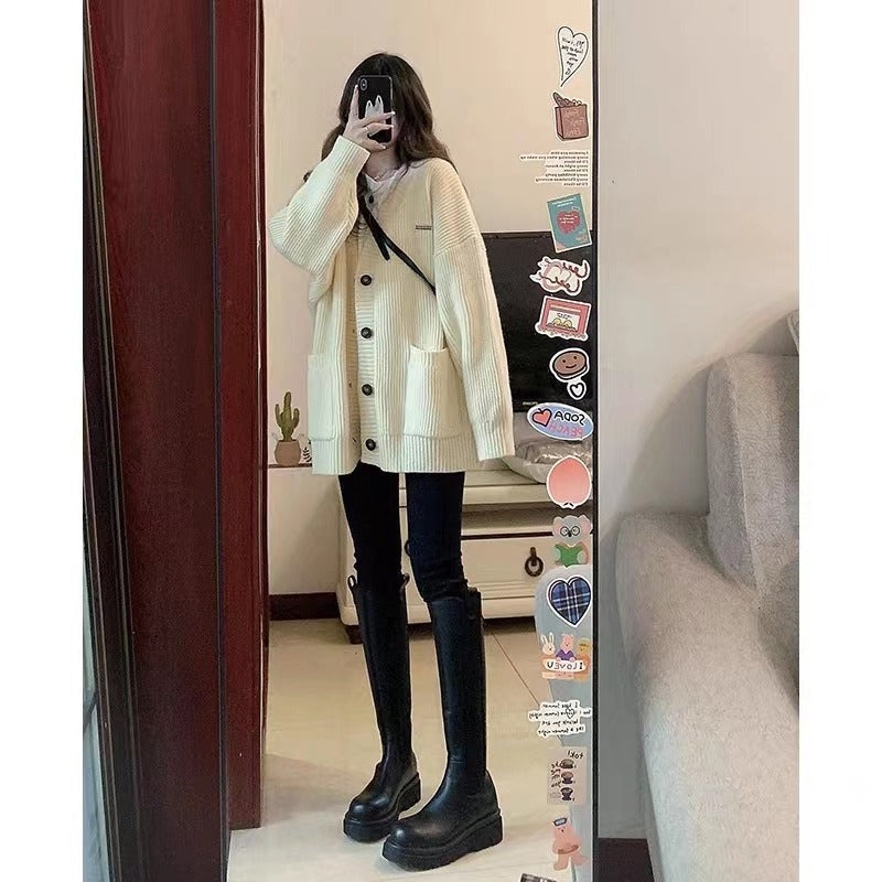 Autumn Winter Women Cardigan Sweater Coats Fashion Female Long Sleeve