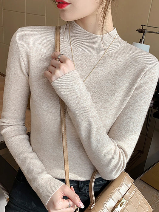 Sweater Women Fashion New Stretch Tops