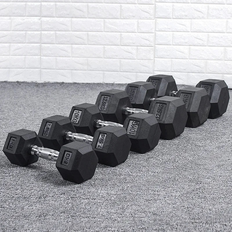 Fixed Dumbbells Men's Fitness Equipment Home Ladies Rubber Dumbbells