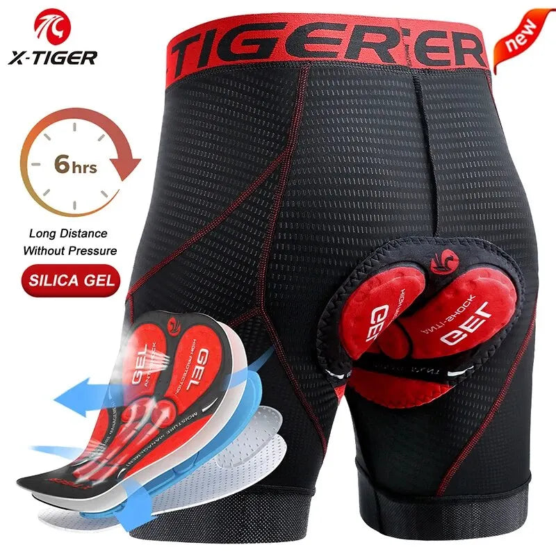 Cycling Shorts Breathable Mesh Cycling Underwear Gel Pad Shockproof Bike Shorts