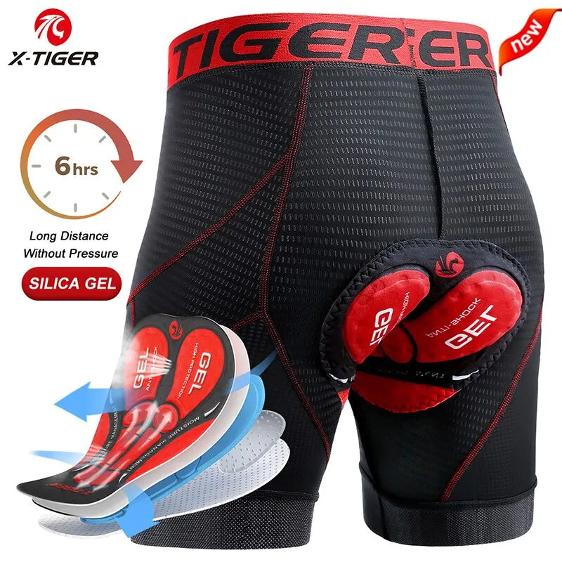 Cycling Shorts Breathable Mesh Cycling Underwear Gel Pad Shockproof