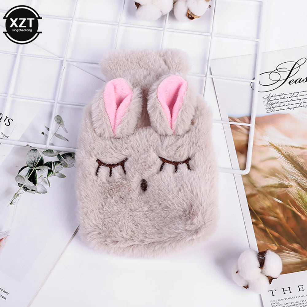 Winter Warm Heat Hand Warmer Stress Pain Relief Therapy Hot Water Bottle Bag Soft Rabbit Hand Warming Bag