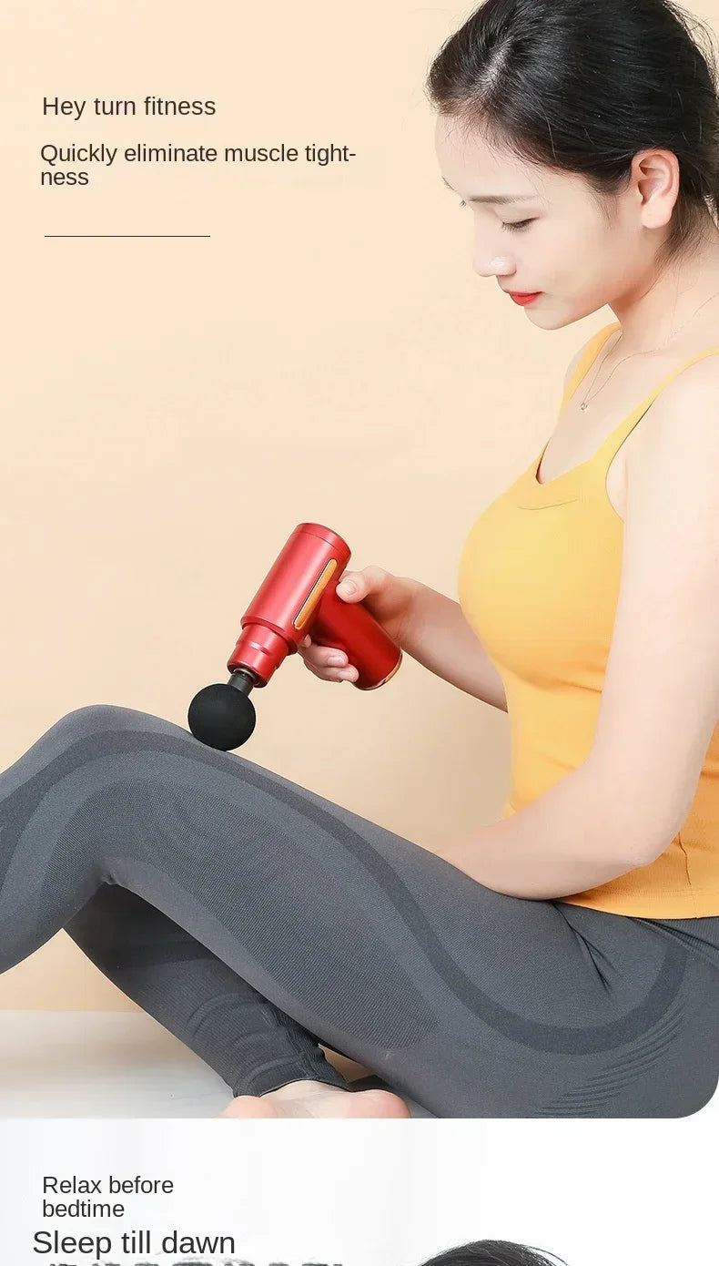 USB Mini Massage Gun Fascia Machine Muscle Relaxation Vibrating Gun Rod Massage