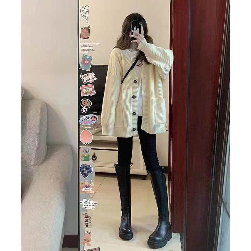 Autumn Winter Women Cardigan Sweater Coats Fashion Female Long Sleeve