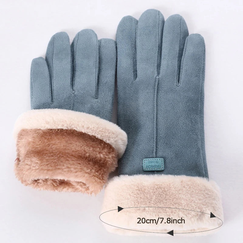 New Fashion Gloves Autumn Winter Cute Furry Warm Mitts Full Finger