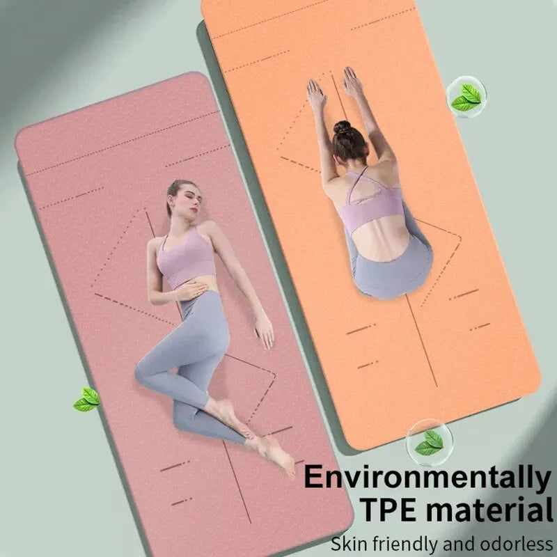 Yoga Mat Non Slip, Eco Friendly Pilates Fitness Mats Anti-Tear Exercise Yoga Mat with Carrying Strap and Bag for Women