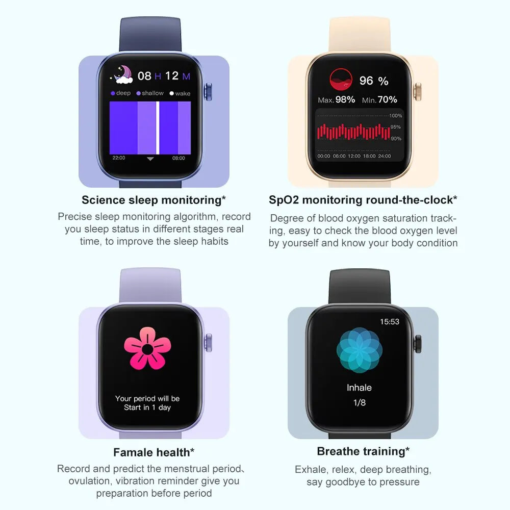 Smartwatch Men Health Monitoring Waterproof Smart Notifications Voice Assistant Smart Watch Women