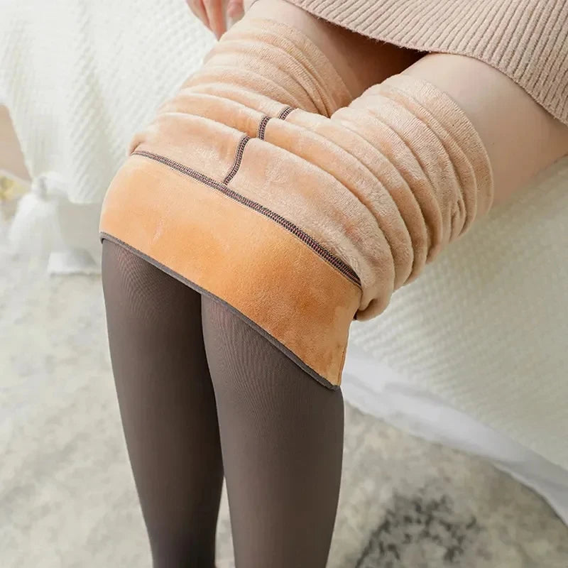 Thermal Stockings Woman Winter Warm Sexy Elasticity Translucent Effect Fleece Tights Slim Female