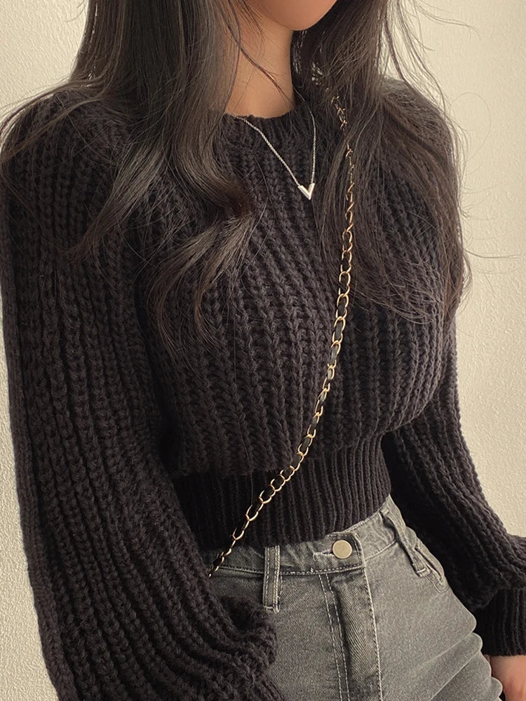 Loose Vintage Long Sleeve Women Sweater Korean Autumn Winter Knitwear Soft Warm Tops