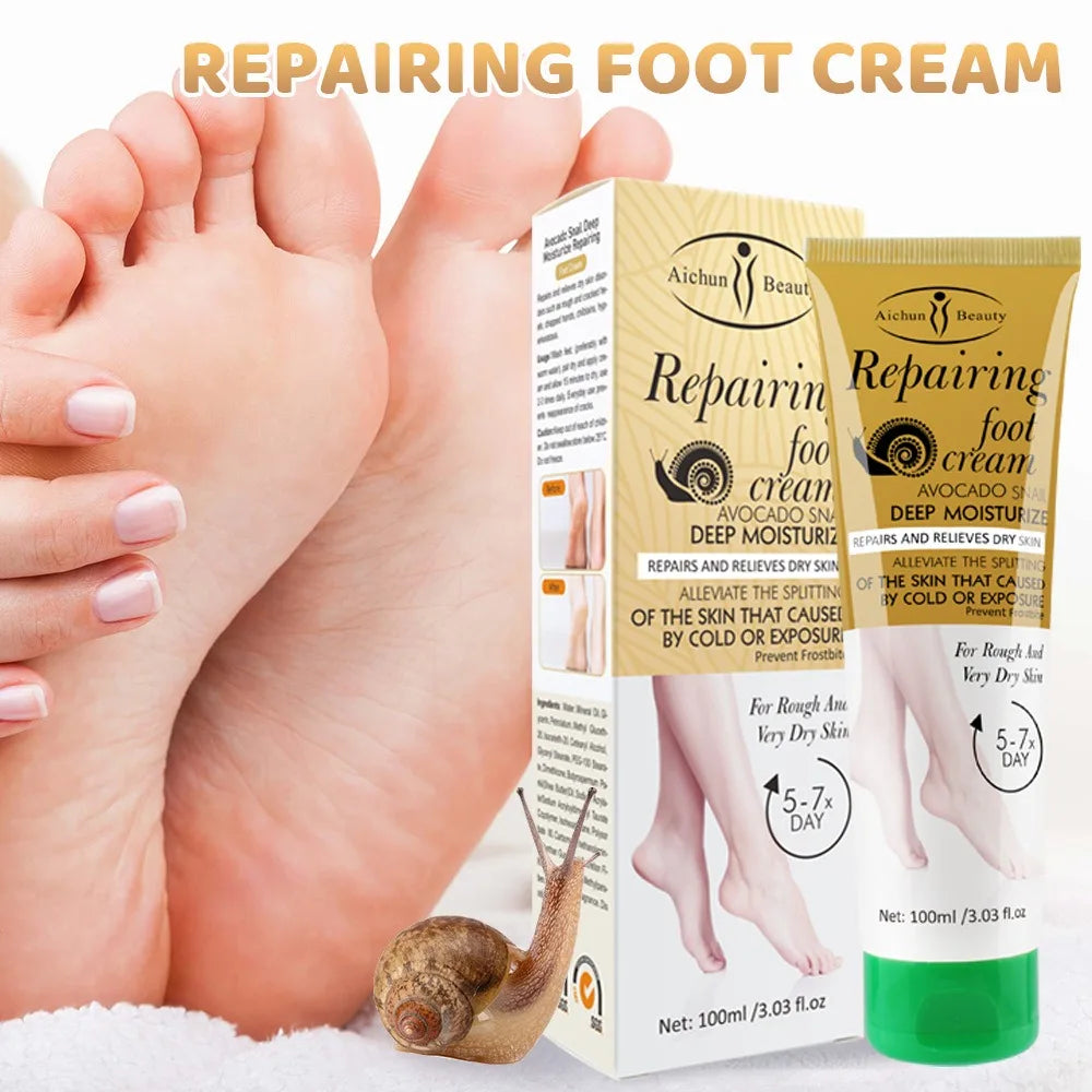 Foot Cream Snail Mucus Extract Anti-chafing Remove Dead Skin Moisturizing Anti-crack Whitening Smooth Skin Foot Skincare