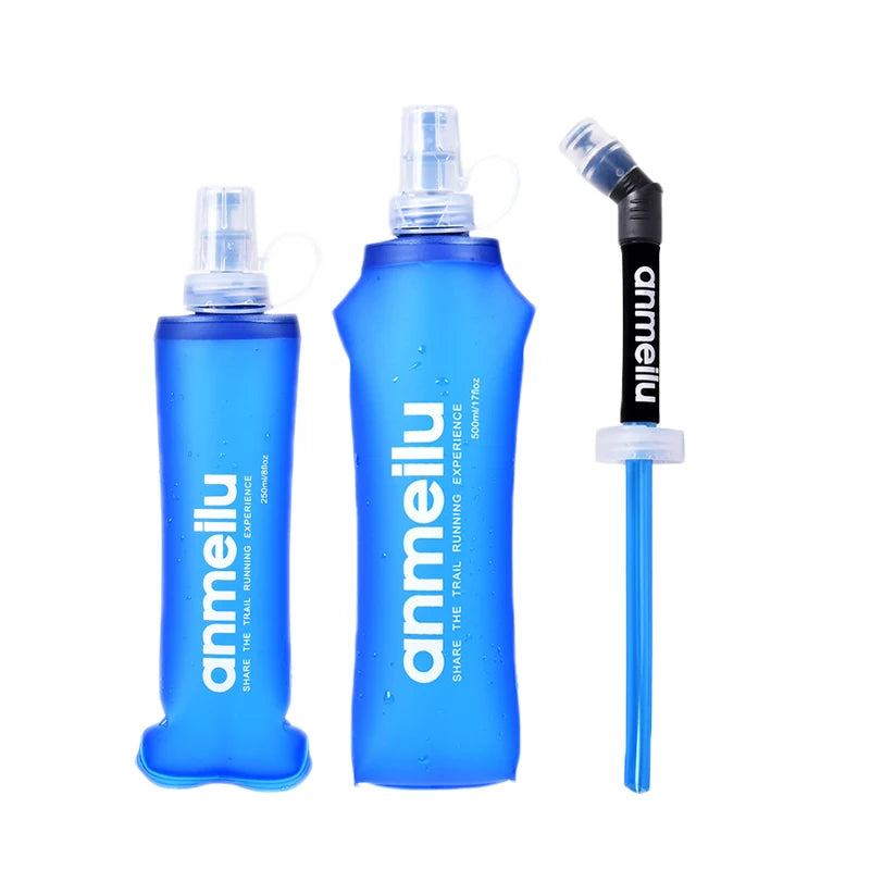 250/500ml Ultralight Foldable Water Bottle BPA Free Straw Outdoor