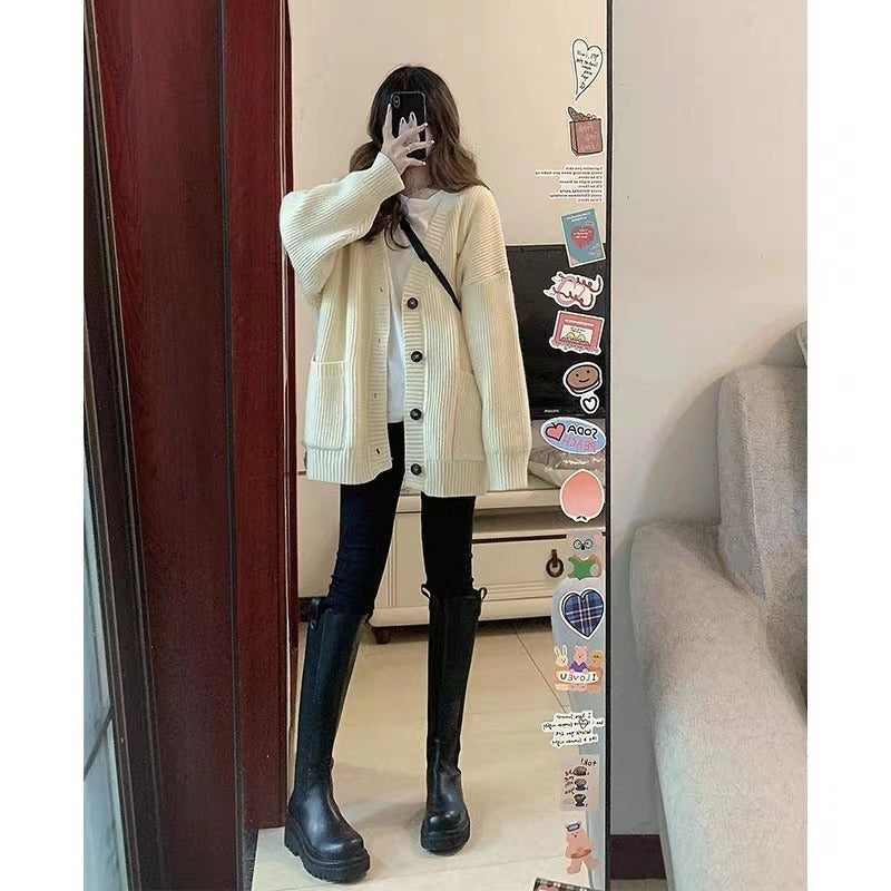 Autumn Winter Women Cardigan Sweater Coats Fashion Female Long Sleeve