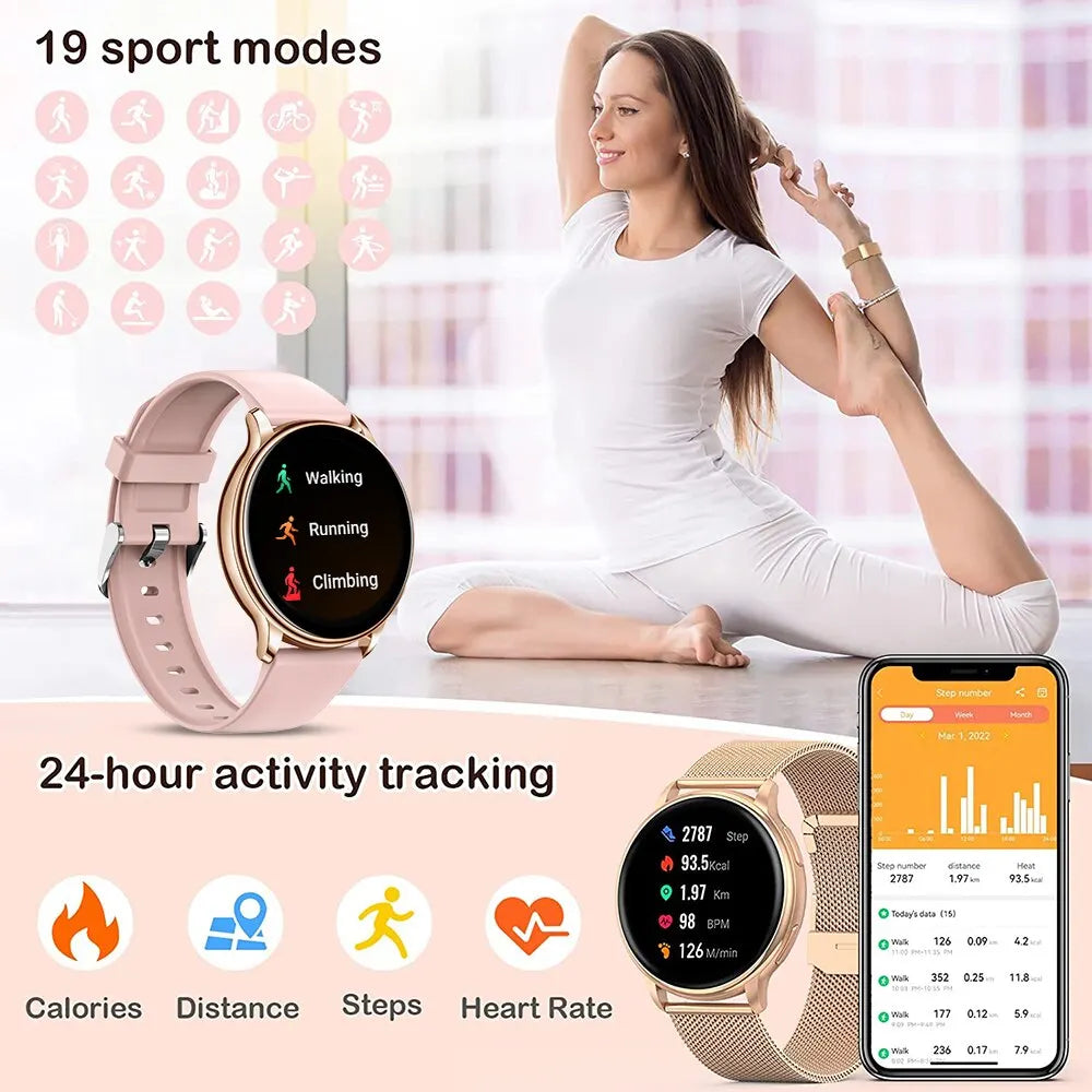 Bluetooth Call Smart Watch Women Custom Dial Watches Men Sport Fitness Tracker Heart Rate Smartwatch