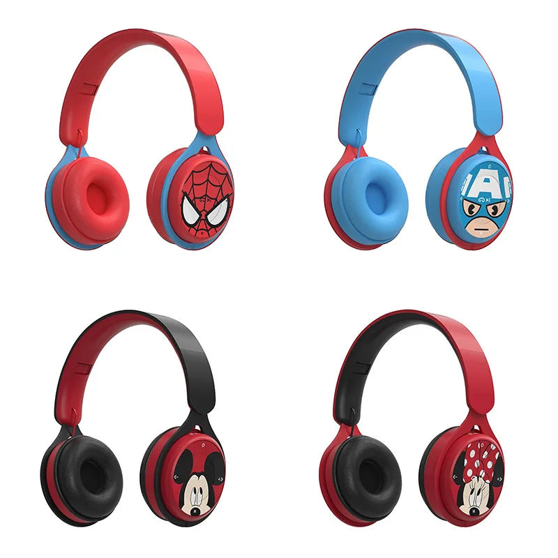 Disney Headphones Wireless Bluetooth Foldable Headsets Sound Laptop Earphones for Children Anime Cartoon