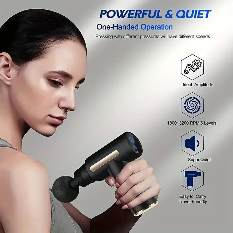 Mini Portable Fascia Massage Gun Electric Percussion Pistol Massager Body