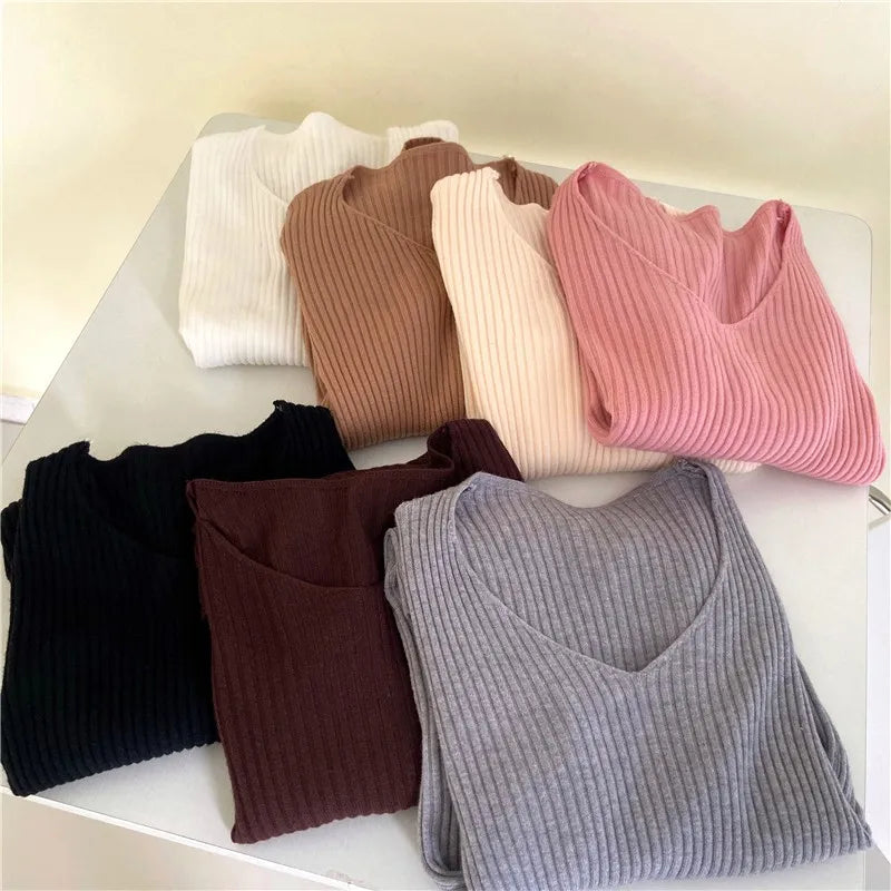 Autumn Winter Women Sweaters Casual Long Sleeve Knitted Pullover Sweater