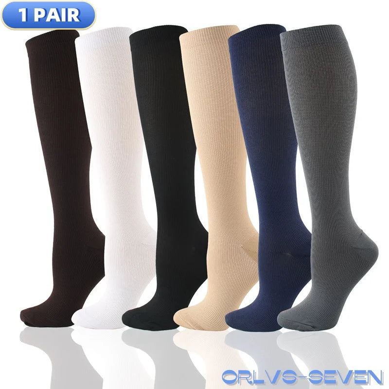 Unisex Compression Sports Socks for Hiking, Running & Training - High-Performance Elastic Support