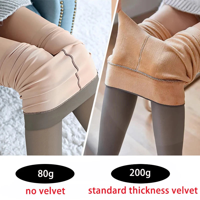 Thermal Tights Women Translucent Winter Warm Thick Woman