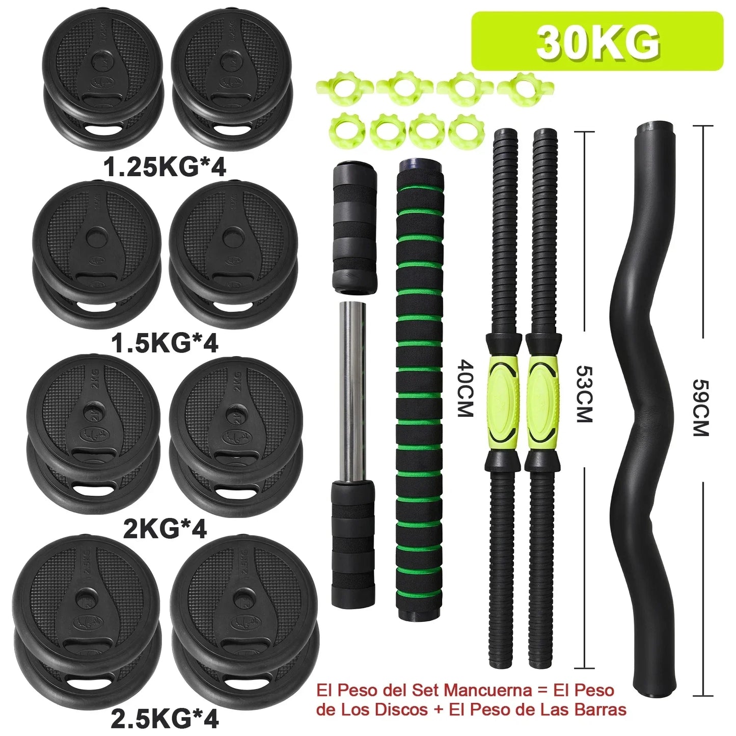 Multifunctional Adjustable Dumbbell Set 4 in 1, 10KG, 15KG, 20KG, 30KG