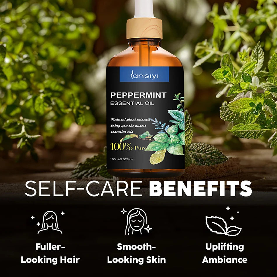 100ml 100% Pure Peppermint Oil - Premium Peppermint Essential Oil Mint for Aromatherapy Massage Topical