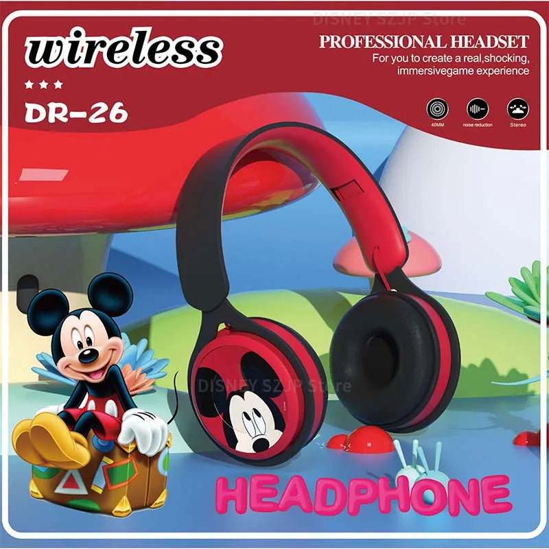 Disney Headphones Wireless Bluetooth Foldable Headsets Sound Laptop Earphones for Children Anime Cartoon