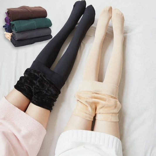 Women Winter Thicken Leggings New Thickened Velvet Warm High Waist Solid for Female Black Tights