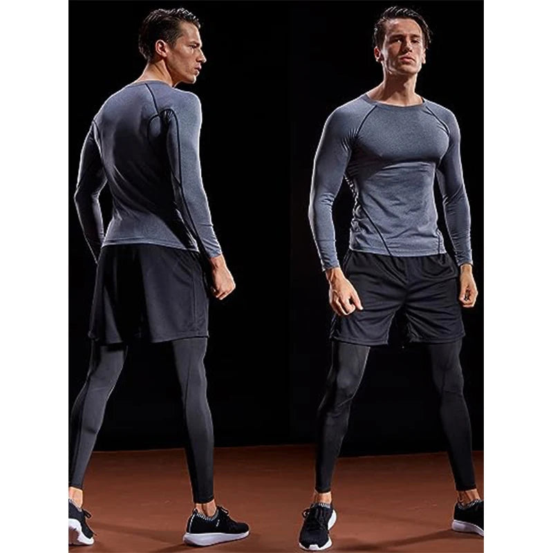 Compression Long Sleeve T Shirt Men Elastic Training T-shirt Gym